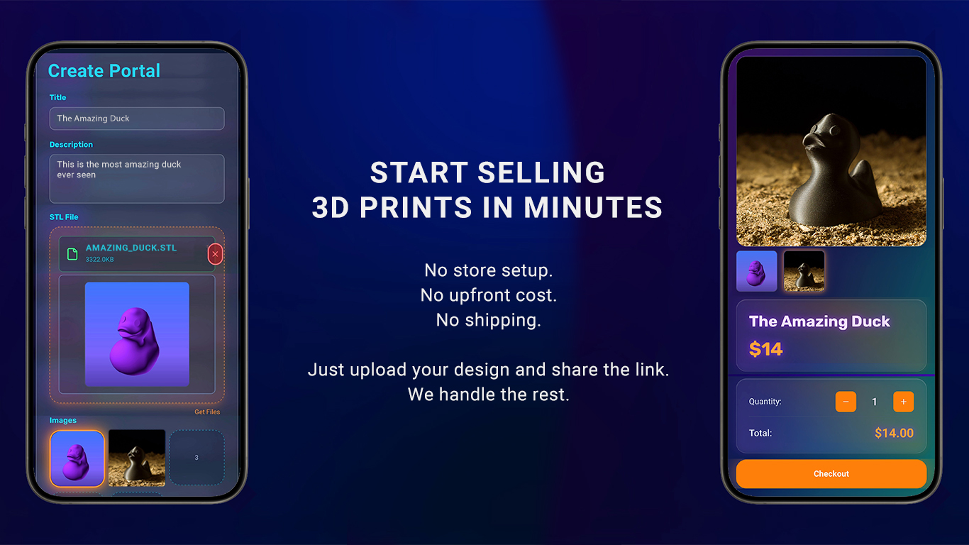 Shop 3D printed products on the Portals marketplace